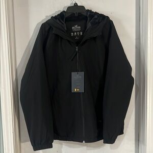 Hollister Black Windbreaker Jacket with Hood
